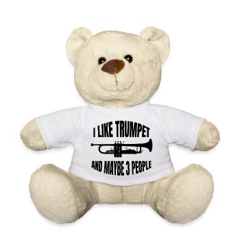 Trompete Instrument Musiker Spruch Musik lustiger - Teddy - Weiß - Vorne