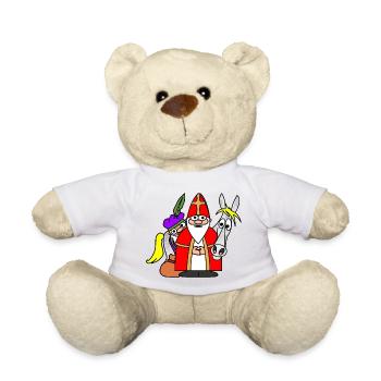 Sinterklaas with Piet and horse Adventure Trio - Teddy Bear - white - Front