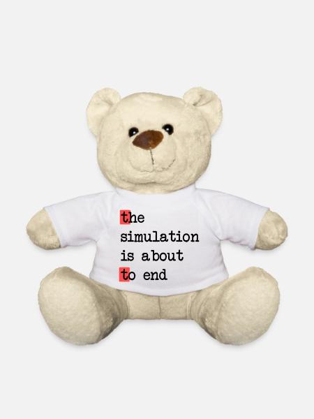Das Ende der Simulation, Sci-Fi Matrix Humor Shirt - Teddy - Weiß