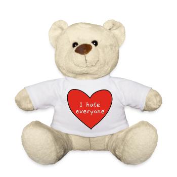 I Hate Everyone - Anti Social Shirt lustig Print - Teddy - Weiß - Vorne