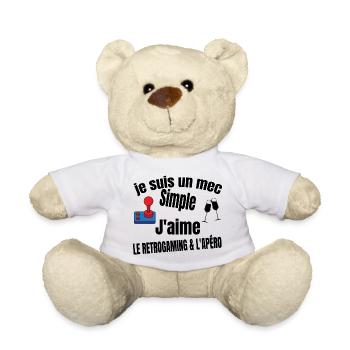 retrogaming et apéro - Nounours - blanc - Devant