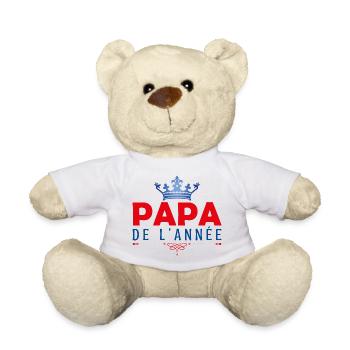cadeau pour papa Fête des pères, Papa de l’année - Nounours - blanc - Devant