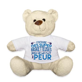 Entraineur Basketball Cadeau coach Basketball - Nounours - blanc - Devant