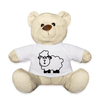 Lustiges Schaf Cartoon Geschenkidee Vektor - Teddy - Weiß - Vorne