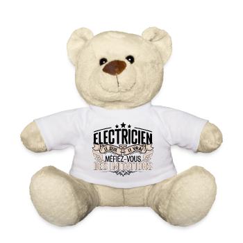 Électricien cadeau Électricien le vrai Électricien - Nounours - blanc - Devant