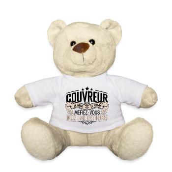Couvreur cadeau Couvreur le vrai Couvreur - Nounours - blanc - Devant