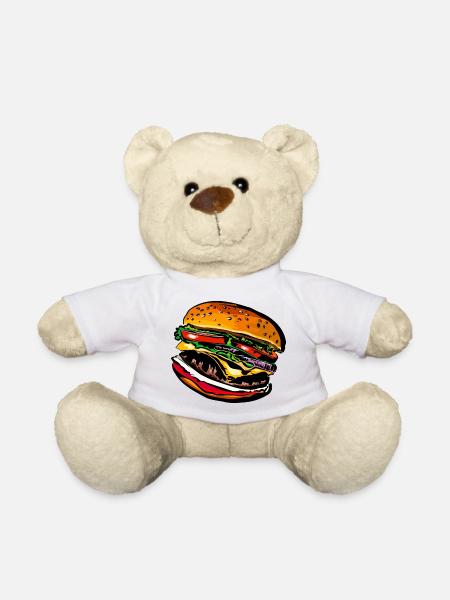 Burger Cheeseburger Restauration rapide - Nounours - blanc