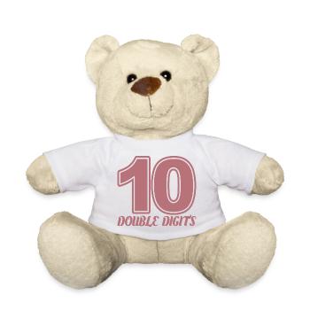Cadeau de 10e anniversaire, 10 ans, pour garçons et filles - Nounours - blanc - Devant