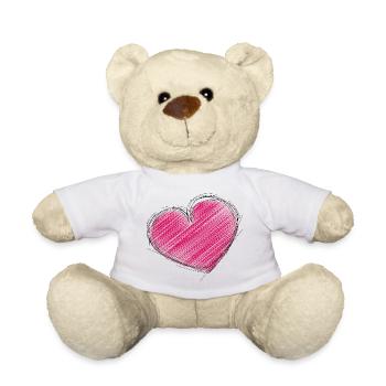 HERZ. HERZ. HEILIGER VALENTINSTAG. LIEBE. LIEBE. WEIHNACHTEN - Teddy - Weiß - Vorne