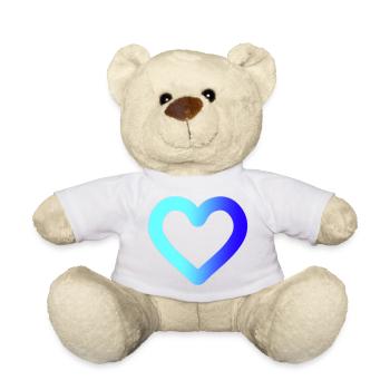 blaues Herz - Teddy - Weiß - Vorne