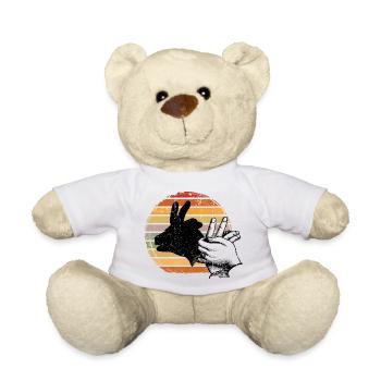 Retro Sunset Peace-Zeichen-Silhouette - Teddy - Weiß - Vorne
