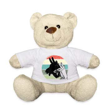 Giraffe Silhouette Retro Sunset - Teddy Bear - white - Front
