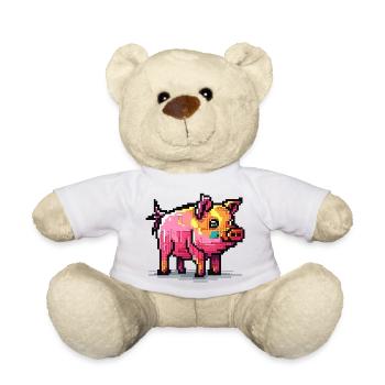 Un beau cochon adulte coloré - Nounours - blanc - Devant