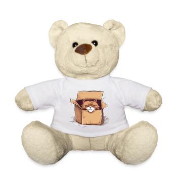 Cat grumpy grumpy grumpy sits in the box - Teddy Bear - white - Front