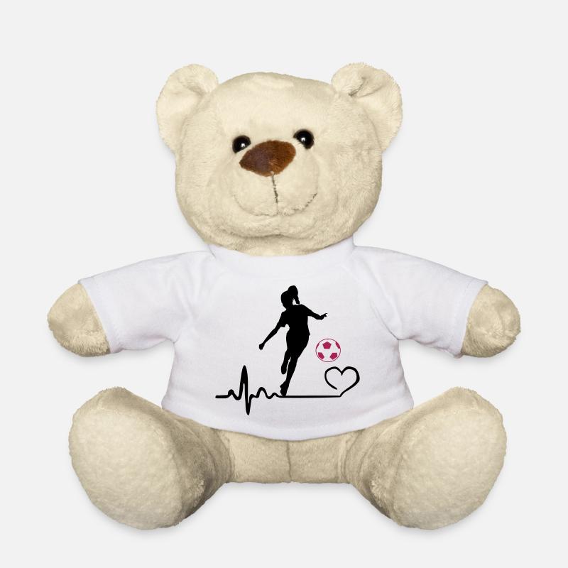 Fußballerin Herzschlag - Teddy - Weiß