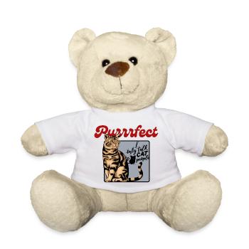 Love for Cats Purrrfect T-Shirt - Teddy - Weiß - Vorne