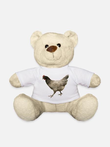 graues Huhn - Teddy - Weiß