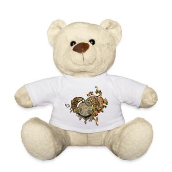 Wonderful steampunk watch - Teddy Bear - white - Front