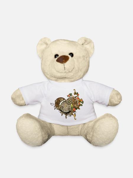 Wunderbare Steampunk-Uhr - Teddy - Weiß
