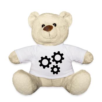 Gear Gearwheel Machines Work - Teddy Bear - white - Front