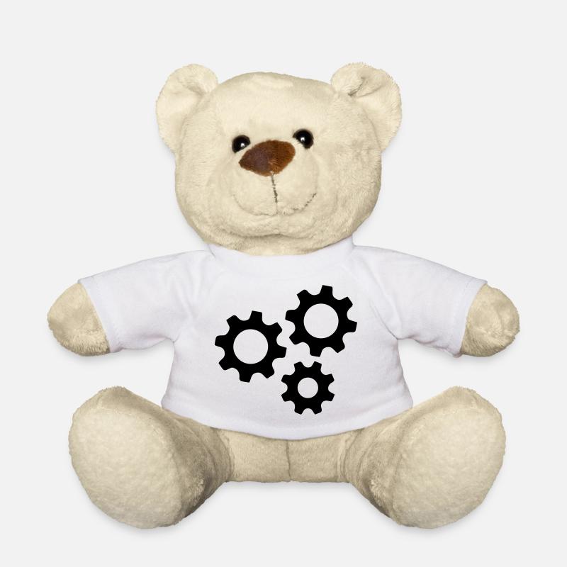 Gear Gearwheel Machines Work - Teddy Bear - white