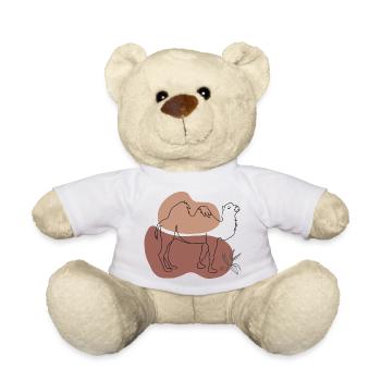 "Camel", Boho Line Art Design, Series "Desert" - Teddy Bear - white - Front
