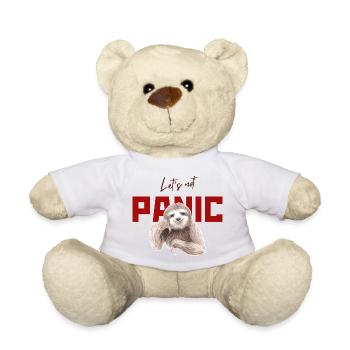 Illustration de paresseux Ne paniquons pas - Nounours - blanc - Devant
