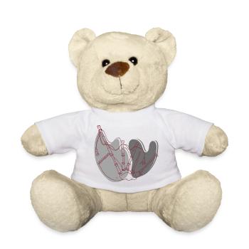 "Dudelsack", Boho Line Art Design, Serie "Music" - Teddy - Weiß - Vorne