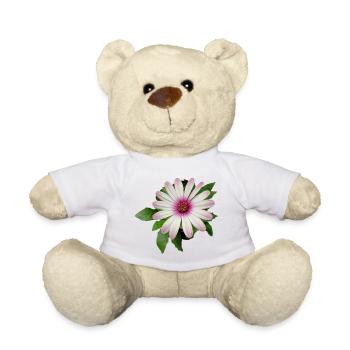 PURPLE AND WHITE CAPE BASKET FLOWER - Teddy Bear - white - Front