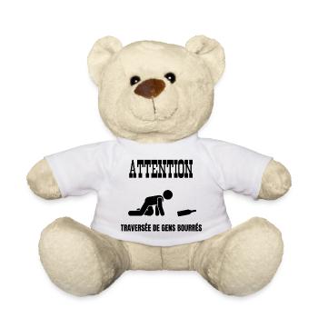 attention traversée de gens bourrés - Nounours - blanc - Devant