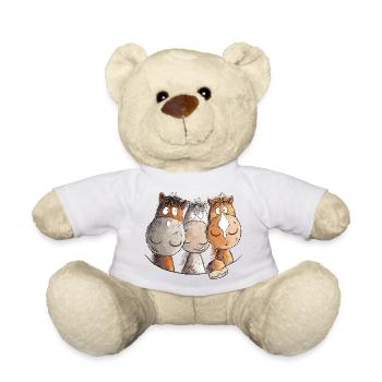 Droll Horses I Motif de cheval pour cavalier - Nounours - blanc - Devant