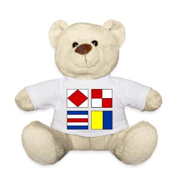 4 nautical flags - Teddy Bear - white - Front