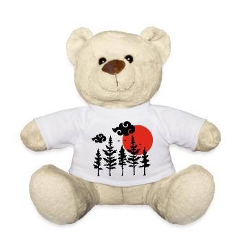 Black trees and red sun - Teddy Bear - white - Front