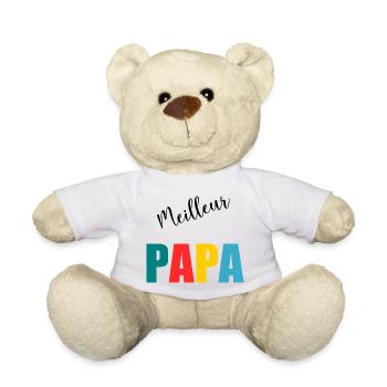 NOËL. ANNEE. ANNIVERSAIRE. RETRAITE. PAPA. MAMAM. - Nounours - blanc - Devant