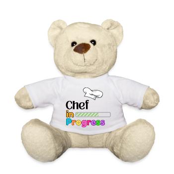 Chef In Progress Cooking Student - Teddy Bear - white - Front