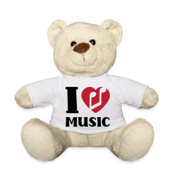 I love music - Teddy Bear - white - Front