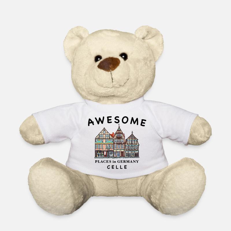 Celle, Altstadt Häuser, Handzeichnung, Deutschland - Teddy - Weiß