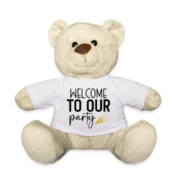 Design Welcome to our party - Nounours - blanc - Devant