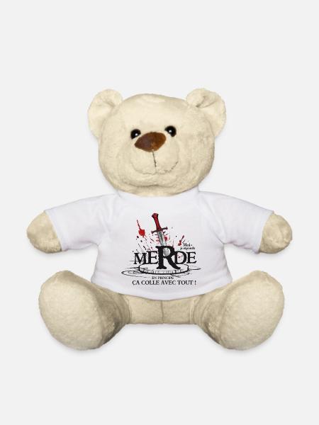 Moi je réponds merde, ça colle avec tout ! humour - Nounours - blanc