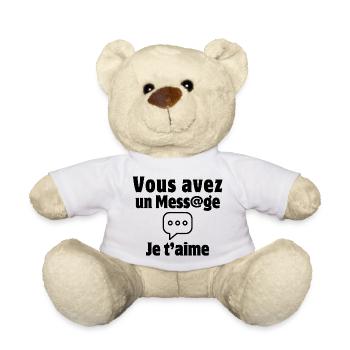 Nachricht, SMS, Valentinstag, Ich liebe dich - Teddy - Weiß - Vorne