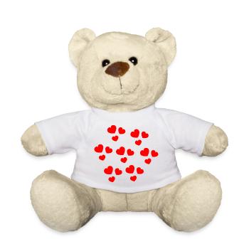 HERZ. HERZ. VALENTINSTAG. LIEBE. LIEBE. PAAR. - Teddy - Weiß - Vorne