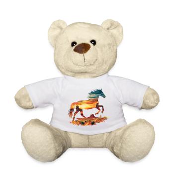 Pferd Wild West Western Reiten Wildnis Cowboy USA - Teddy - Weiß - Vorne