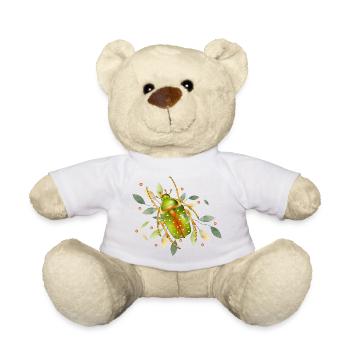 Stephanorrhina guttata green insect with leaves - Teddy Bear - white - Front