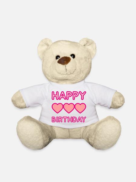 HAPPY BIRTHDAY - Nounours - blanc