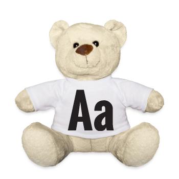 Letter A Shirt - Teddy Bear - white - Front
