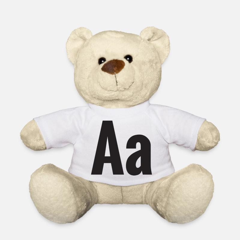 Letter A Shirt - Teddy Bear - white