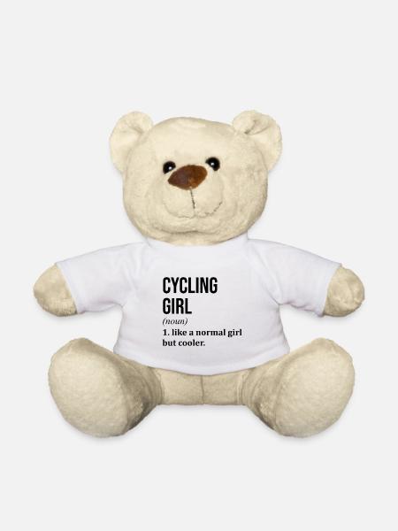 Cycling Cycling Cycling - Teddy Bear - white