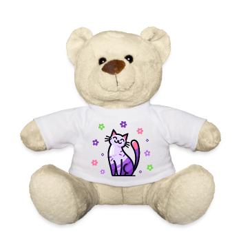 Chat heureux - Nounours - blanc - Devant