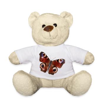 magnifique papillon paon - Nounours - blanc - Devant
