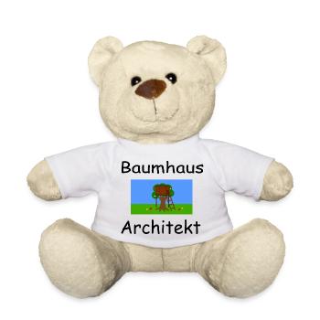Architecte de cabane dans les arbres - Nounours - blanc - Devant